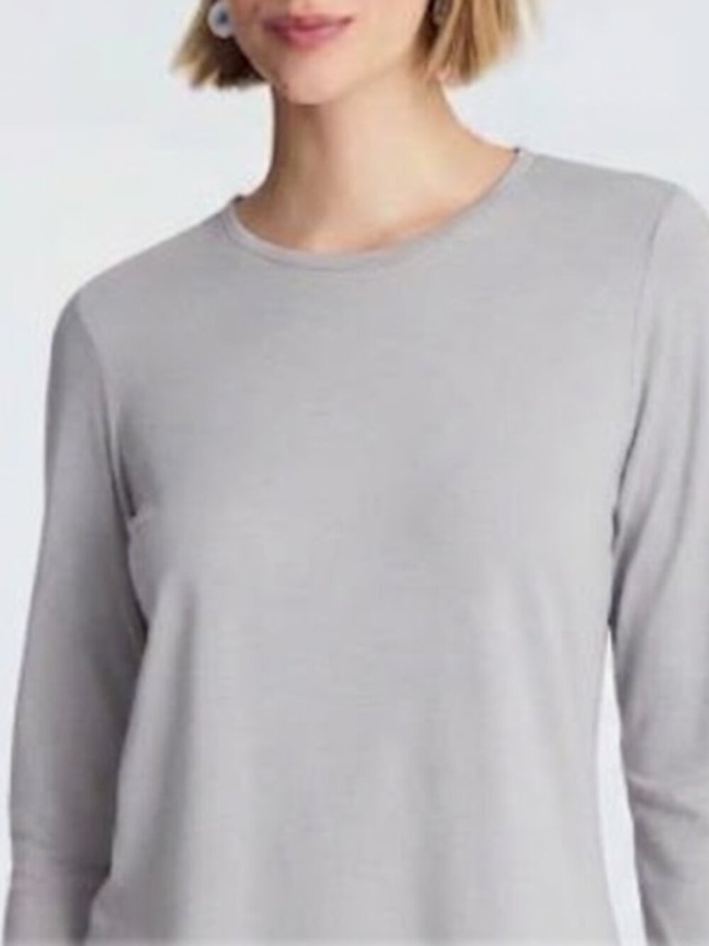 J. Jill 100% Pima Stretch Cotton Long Sleeve Shirttail Tee